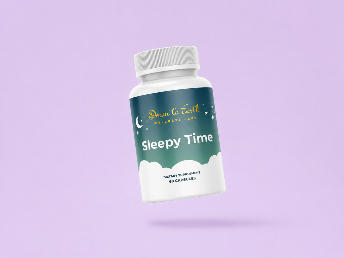 SleepyTime supplement bottle by Down to Earth Wellness