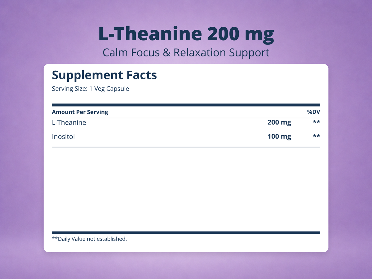 L-Theanine 200 mg Supplement Facts