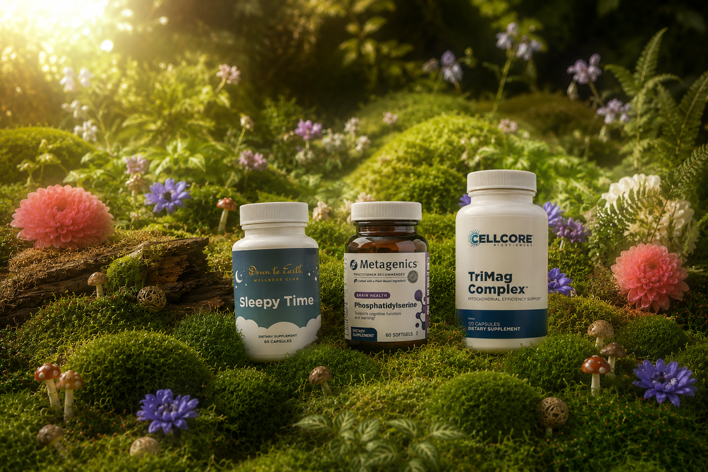 DTE Deep Sleep Support Kit — herbal sleep aid, phosphatidylserine, and triple magnesium bundle