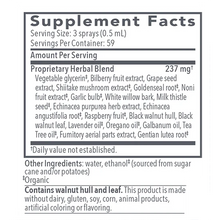 Biocidin TS herbal throat spray supplement facts label
