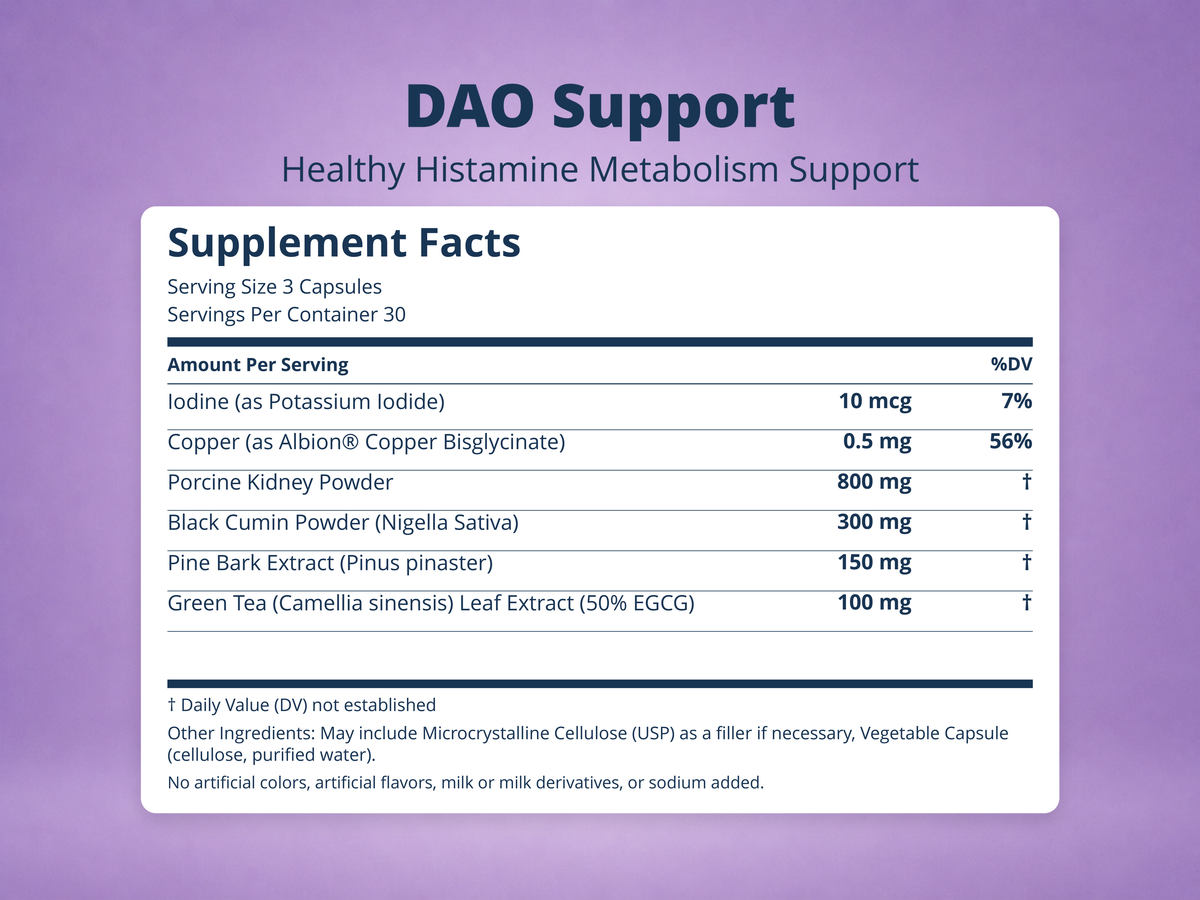 DAO Support Supplement Facts