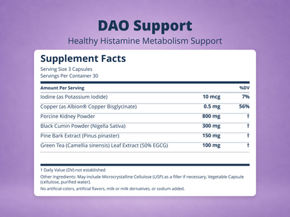 DAO Support Supplement Facts