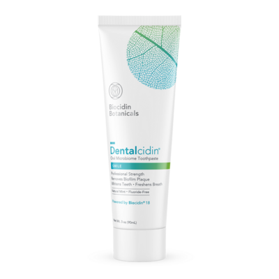 Dentalcidin broad-spectrum toothpaste with Biocidin — removes biofilm and whitens teeth