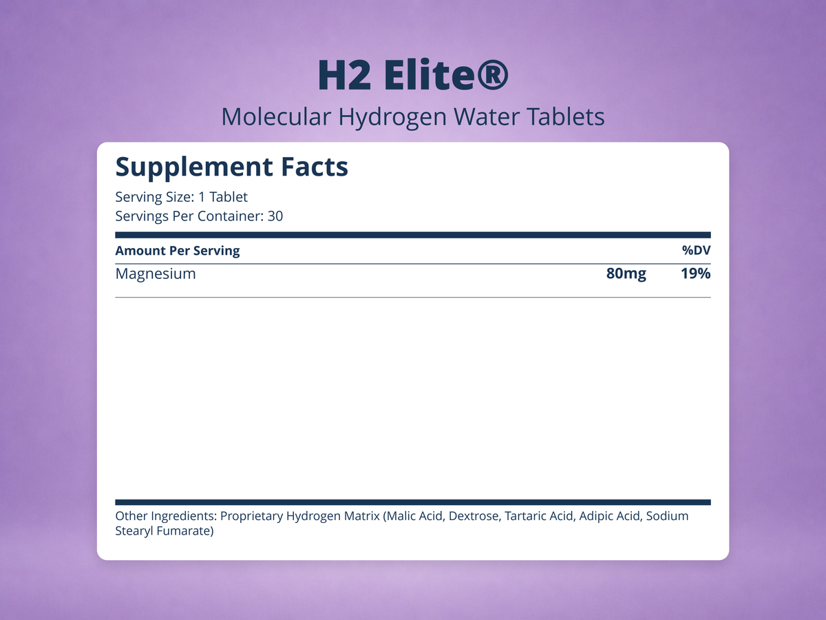 H2 Elite® Supplement Facts