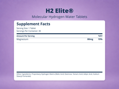 H2 Elite® Supplement Facts