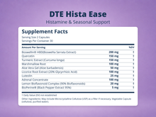 DTE Hista Ease Supplement Facts
