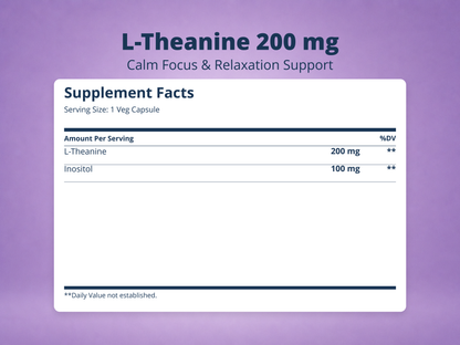 L-Theanine 200 mg Supplement Facts