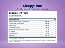 SleepyTime Supplement Facts