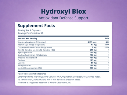 Hydroxyl Blox Supplement Facts