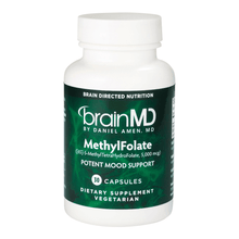 MethylFolate dietary supplement bottle for potent mood support with 30 vegetarian capsules.