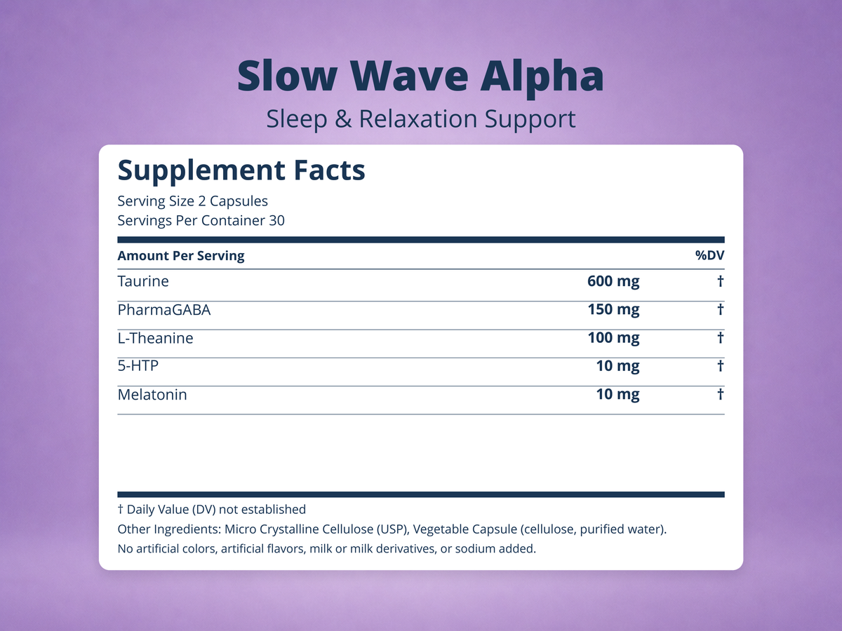Slow Wave Alpha Supplement Facts