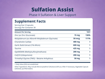 Sulfation Assist Supplement Facts